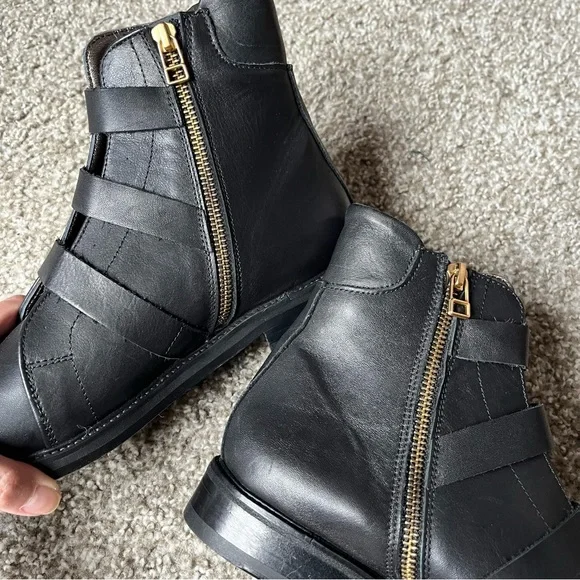 NEW Maje Leather Ankle Boots Black 39 - Picture 7 of 12